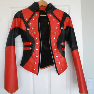 Red moto jacket